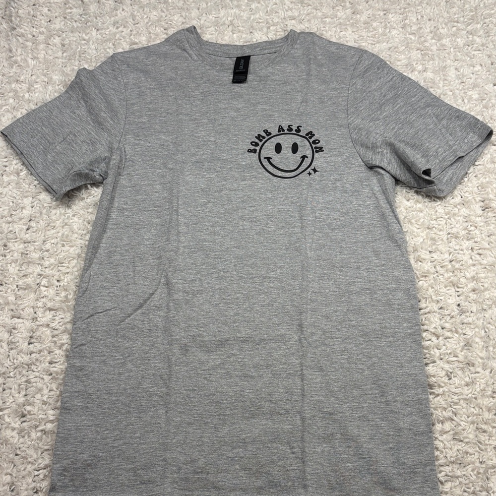 Bold Gray Smiley Graphic Tee